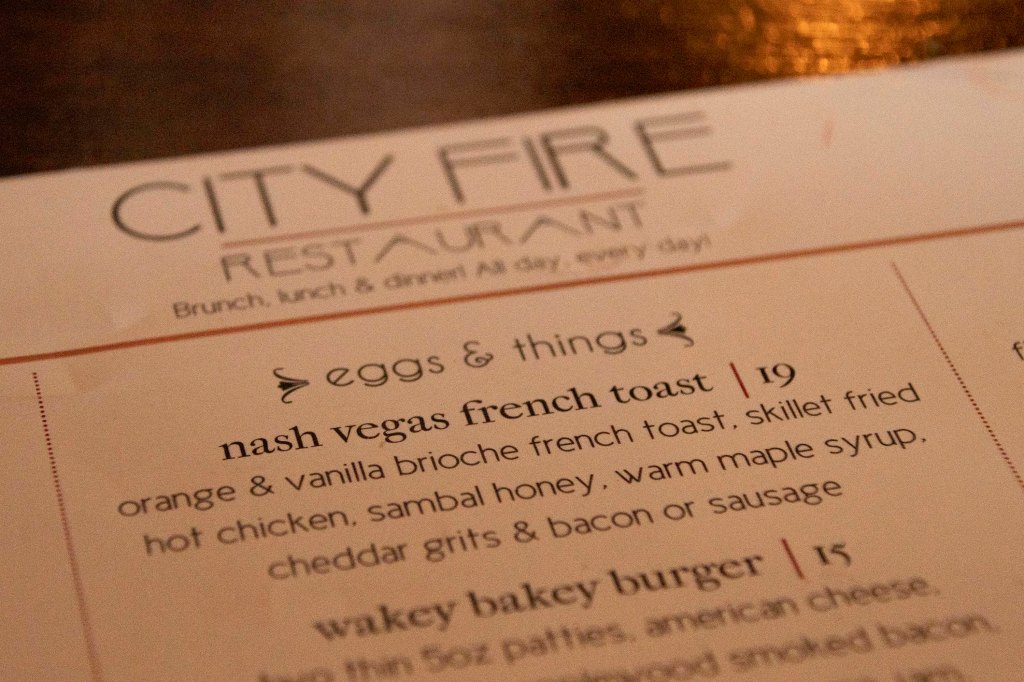 City Fire Menu